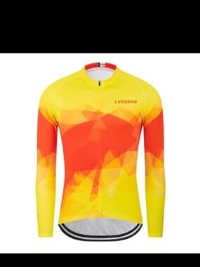 Men's Gradient Yellow to Red Cycling Jersey
